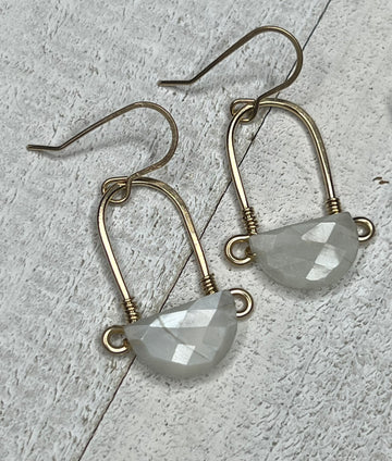 Stirrup Earrings In 14k Gold Fill - Moonstone - MARTINIJewels