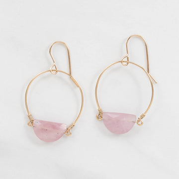 14k Gold Filled Earrings with Rose Quartz - MARTINIJewels