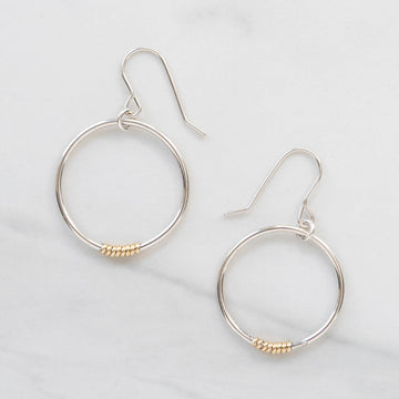 Coils Collection - Recycled Sterling Silver Hoop Earrings with Gold Coils - MARTINIJewels