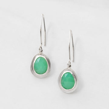 One of a Kind - Chrysoprase Freeform Earrings - MARTINIJewels