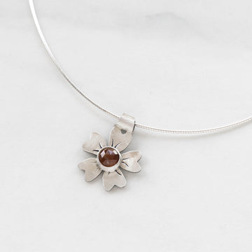 How Does Your Garden Grow - Single Flower Pendant - Many Stone Choices Available - MARTINIJewels