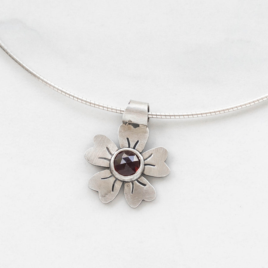 How Does Your Garden Grow - Single Flower Pendant - Many Stone Choices Available - MARTINIJewels