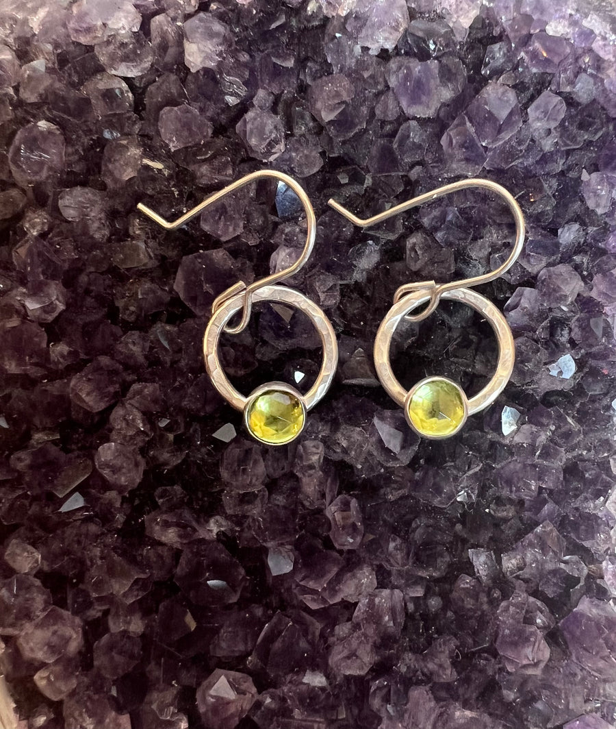 Small Dangle Earrings with Genuine Peridot - MARTINIJewels