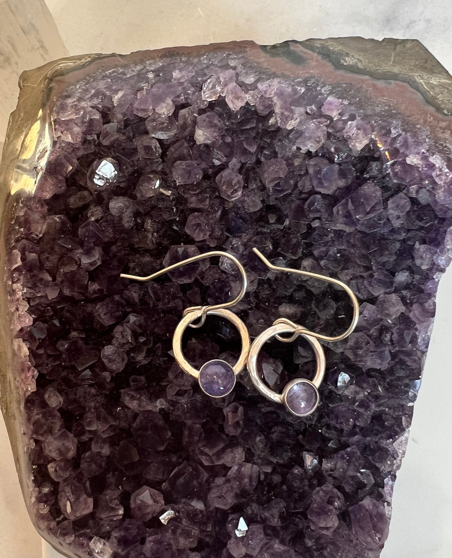 Small Dangle Earrings with Genuine Tanzanite - MARTINIJewels