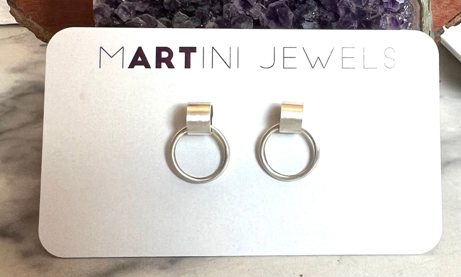 Minimalism Collection - Recycled Sterling Silver Post Earrings - V35 - MARTINIJewels