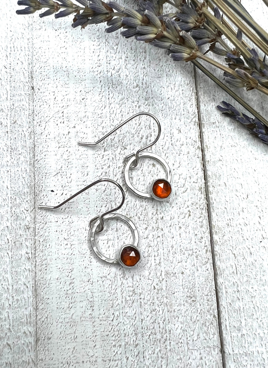 Small Dangle Earrings with Genuine Garnet - MARTINIJewels
