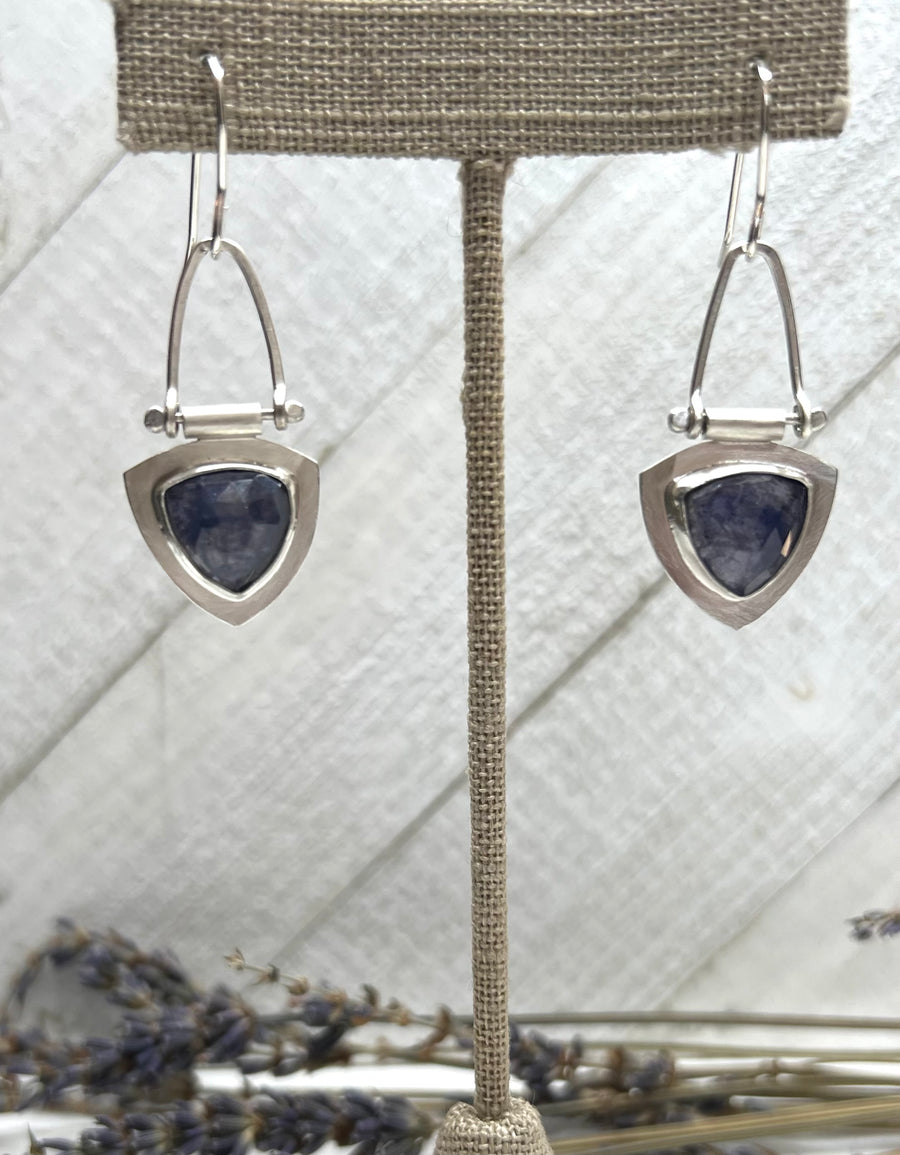 One of a Kind - Iolite Hinge Earrings - MARTINIJewels