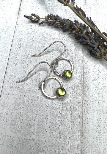 Small Dangle Earrings with Genuine Peridot - MARTINIJewels