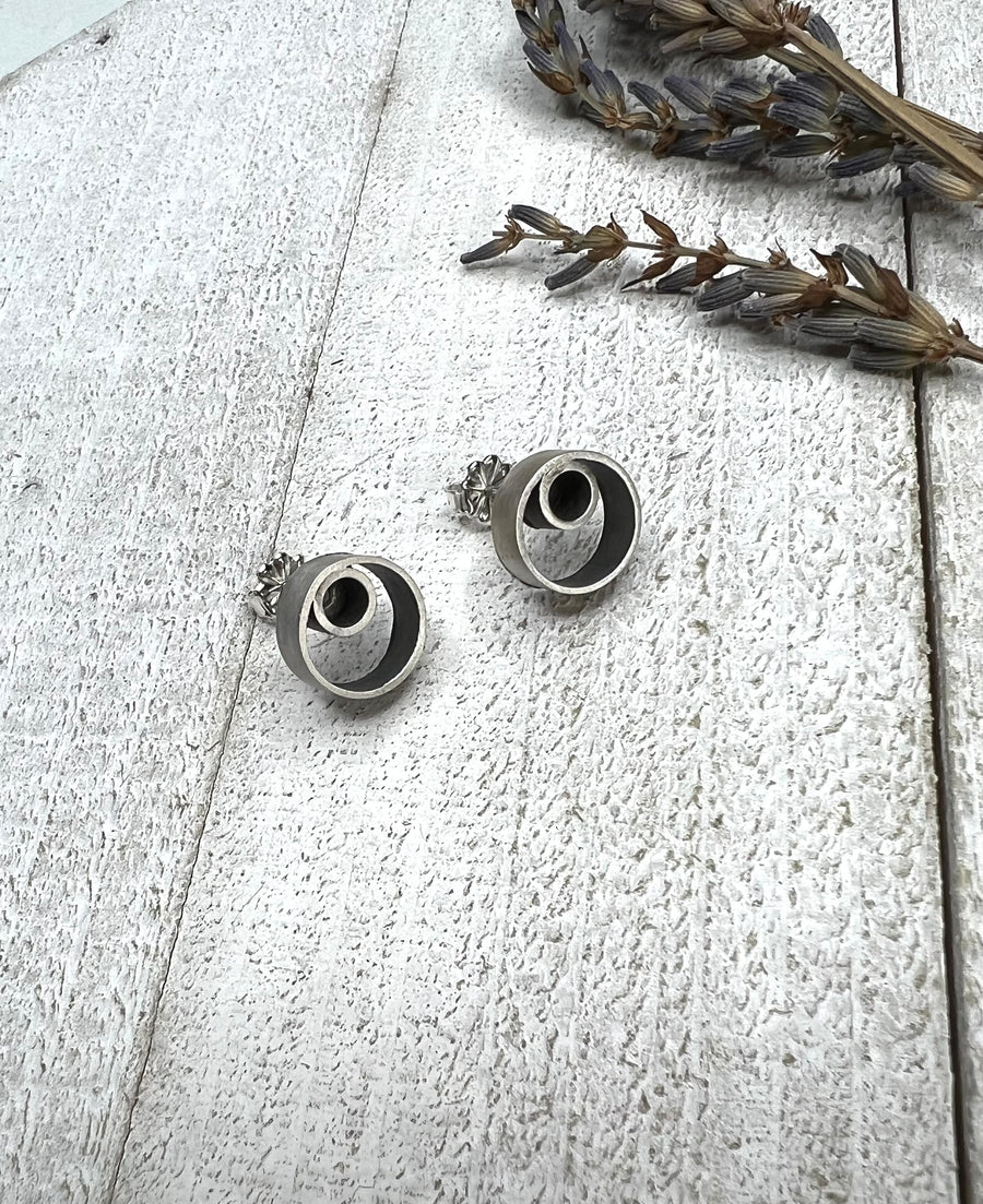 Minimalism Collection - Cylinder within Cylinder Post Earrings - V17