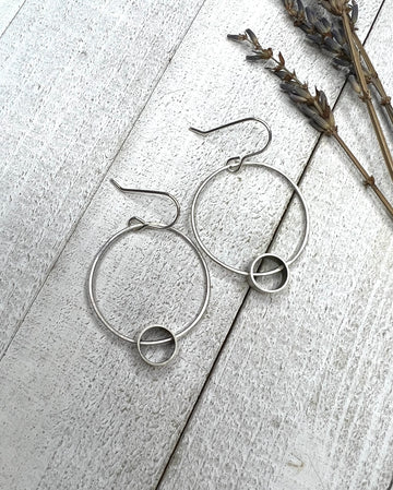 Minimalism Dangle Recycled Sterling Silver Earrings - V4