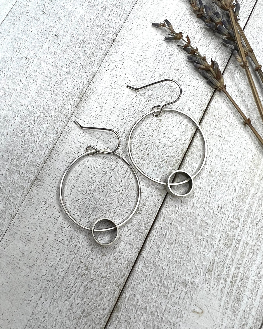 Minimalism Dangle Recycled Sterling Silver Earrings - V4 - MARTINIJewels