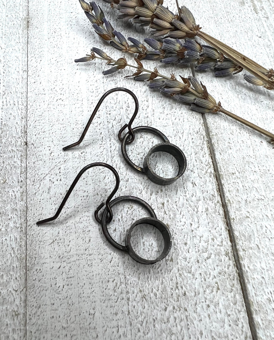 Minimalism Collection - Cylinder Halo Earrings available in 2 Colors - V12 - MARTINIJewels