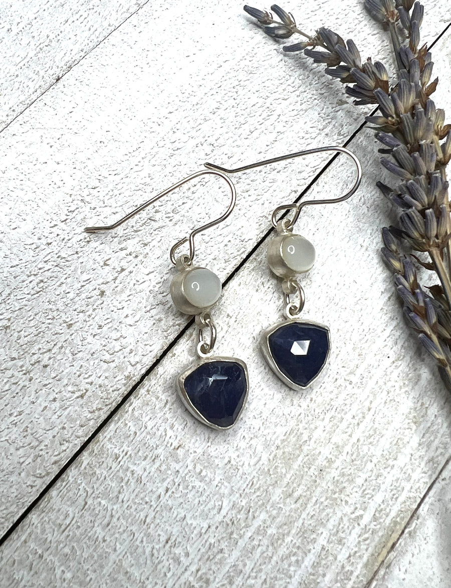 One of a Kind - Moonstone and Iolite Earrings - MARTINIJewels