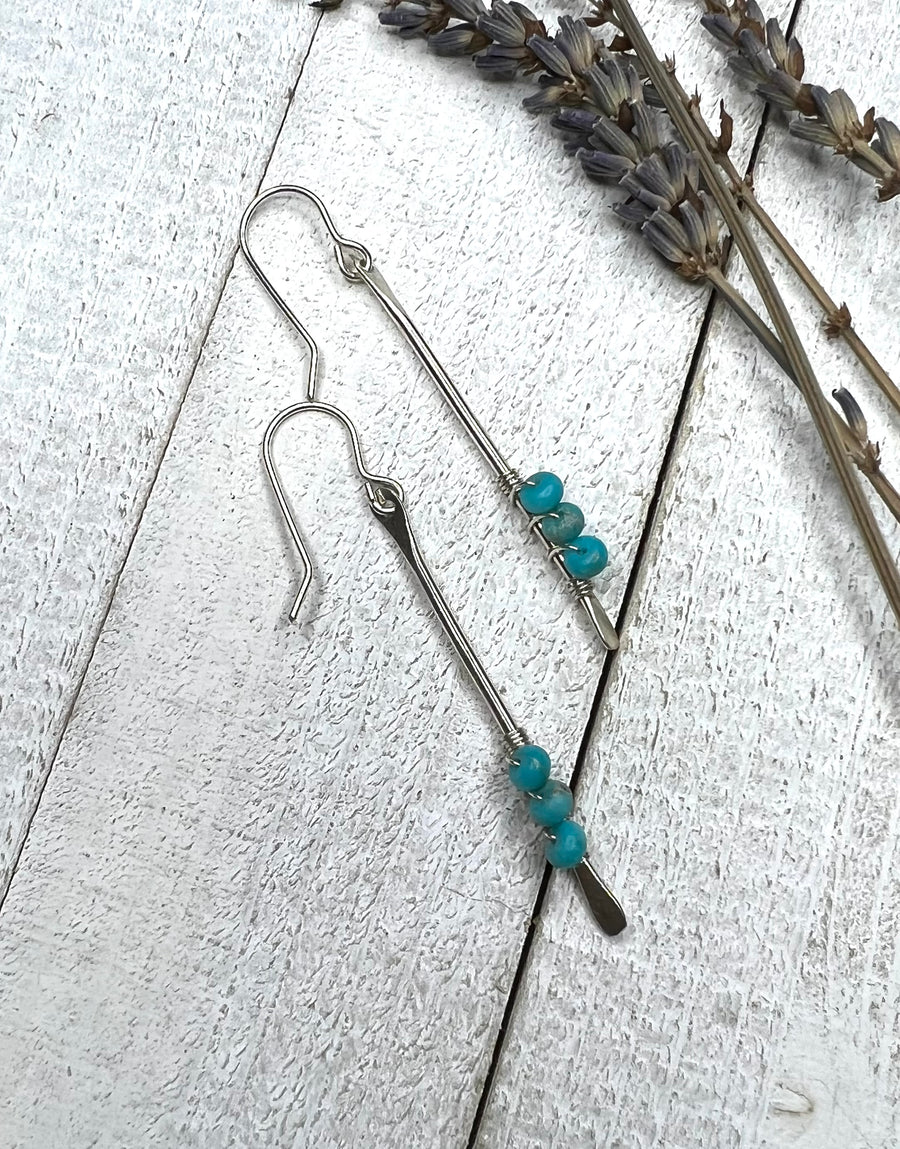 One of a Kind - Turquoise Stick Earrings - MARTINIJewels