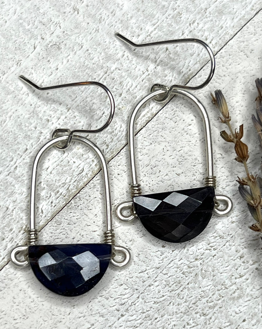 Stirrup Earrings In Sterling Silver - Iolite - MARTINIJewels