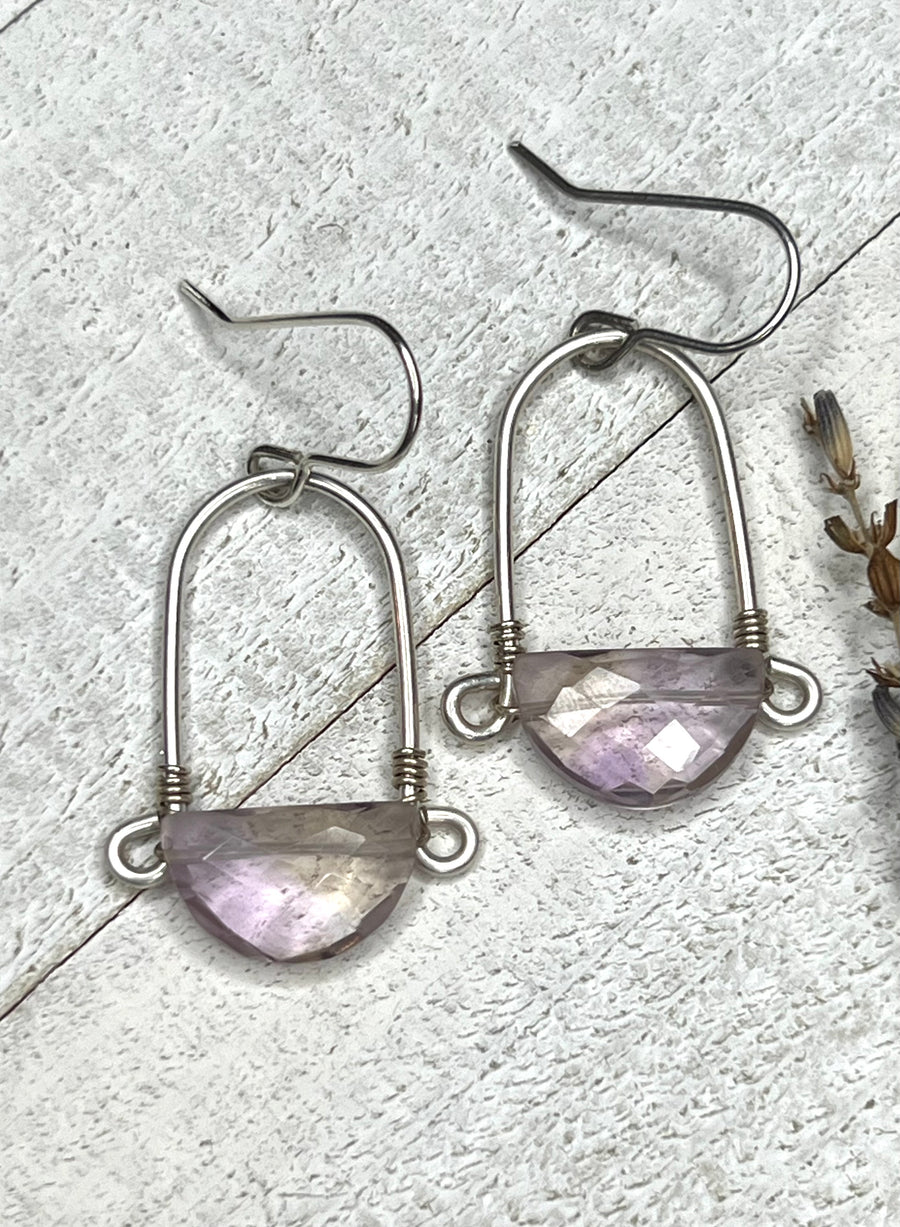 Stirrup Earrings In Sterling Silver - Ametrine - MARTINIJewels