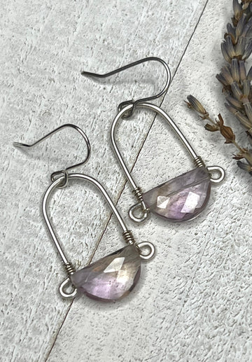 Stirrup Earrings In Sterling Silver - Ametrine - MARTINIJewels