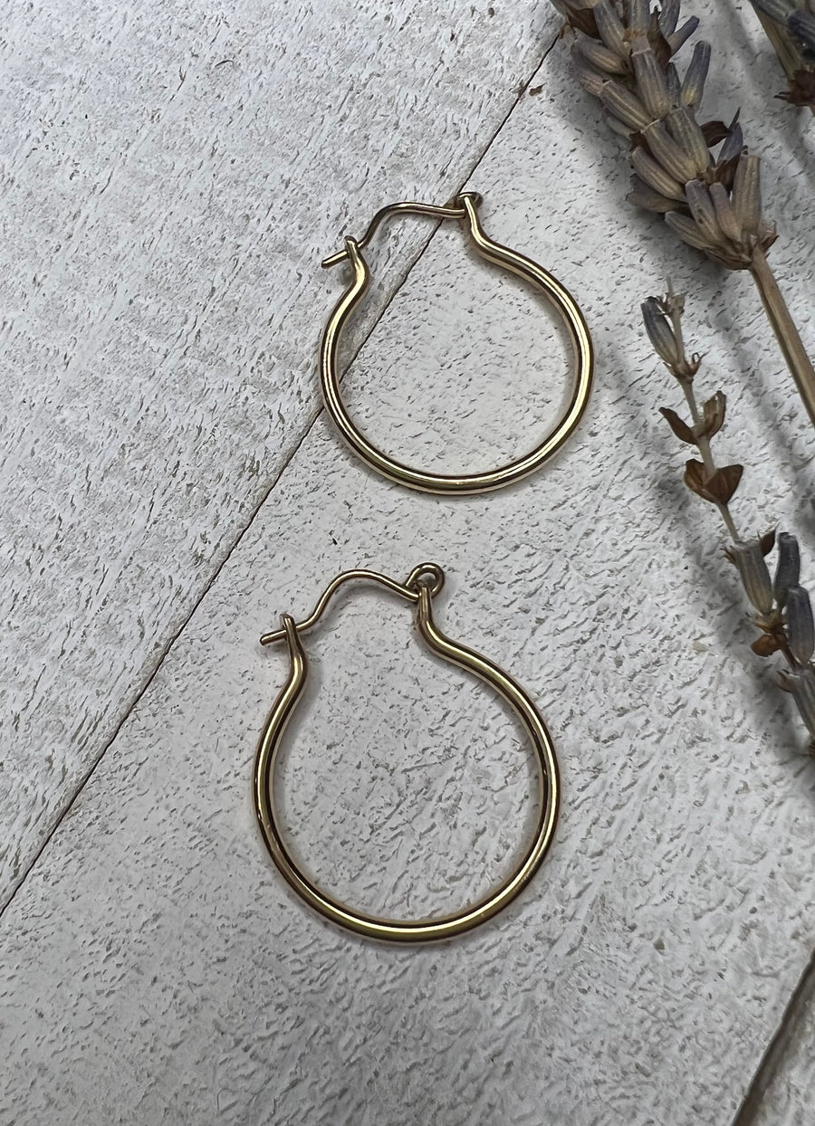 Classics Collection - Simple Hoop Earrings in Sterling Silver OR 14k Gold Fill - MARTINIJewels