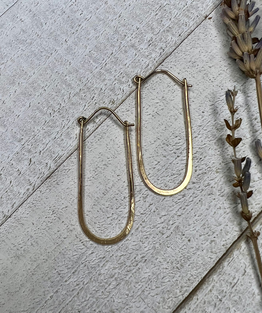 Classics Collection - U Shaped Hoop Earrings in 14k Gold Fill OR Sterling Silver - MARTINIJewels