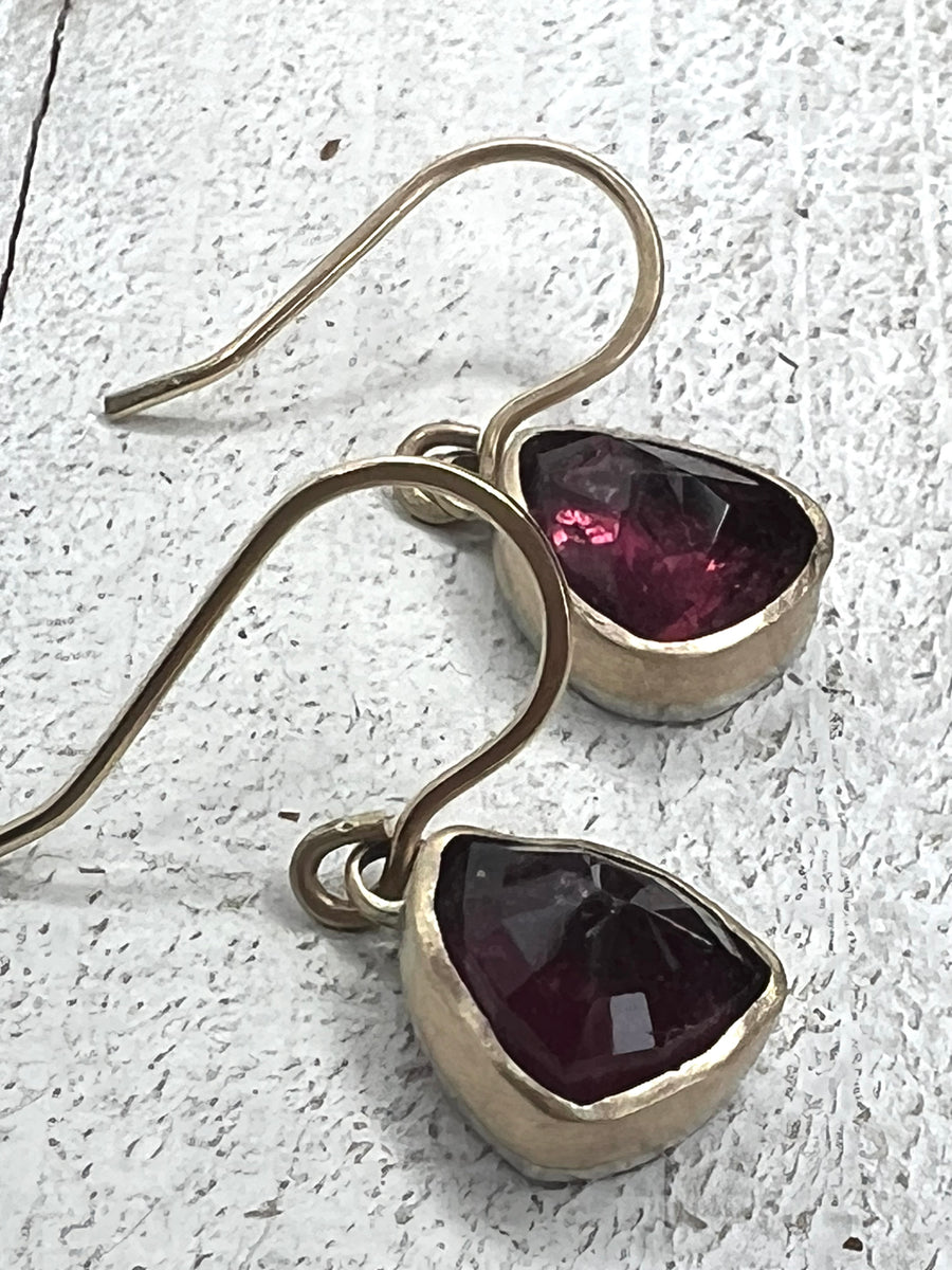 One of a Kind - 14K Gold Raspberry Tourmaline Earrings - MARTINIJewels
