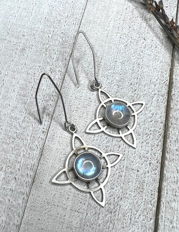 Goddess Collection - Witch's Knot Earrings with Moonstone - MARTINIJewels