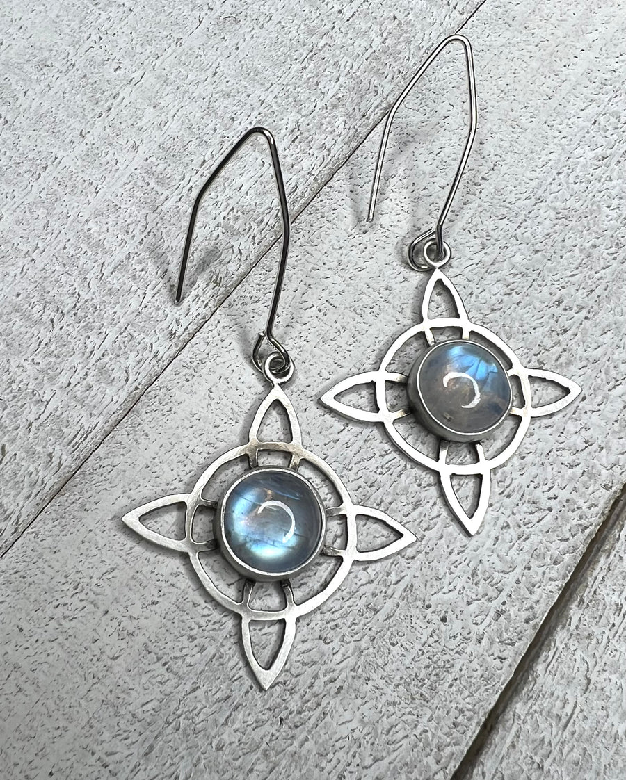 Goddess Collection - Witch's Knot Earrings with Moonstone - MARTINIJewels