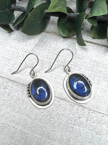 Goddess Collection - Labradorite Earrings with Blue Flash - MARTINIJewels
