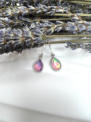 One of a Kind - Aurora Opal with Natural Himalayan Crystal Earrings - MARTINIJewels