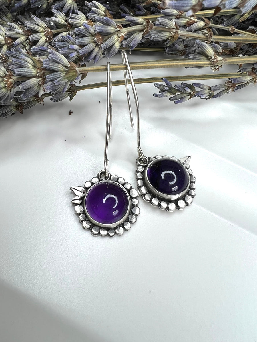 How Does Your Garden Grow - Amethyst Flower Earrings - MARTINIJewels