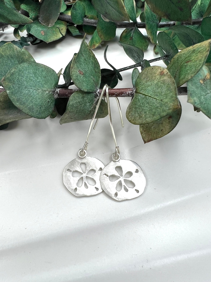 Nautical - Maine - Small Sand Dollar Earrings in 14K Gold or Sterling Silver - MARTINIJewels