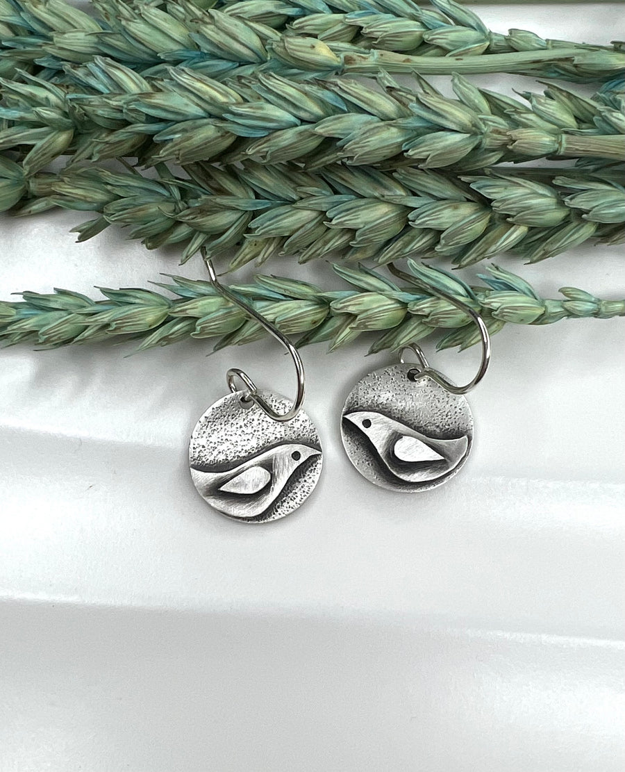 How Does Your Garden Grow - Bird Disc Earrings - MARTINIJewels