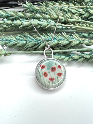One of a Kind - Porcelain Poppy Pendant - MARTINIJewels