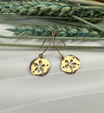 Nautical - Maine - Small Sand Dollar Earrings in 14K Gold or Sterling Silver - MARTINIJewels