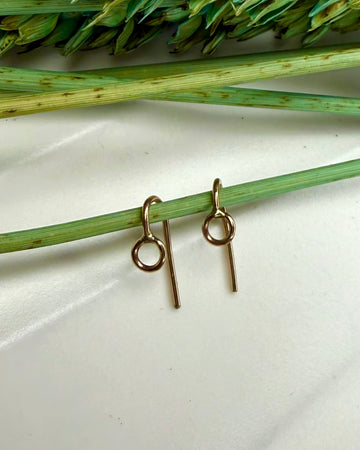 14K Gold Circle Dangles - MARTINIJewels
