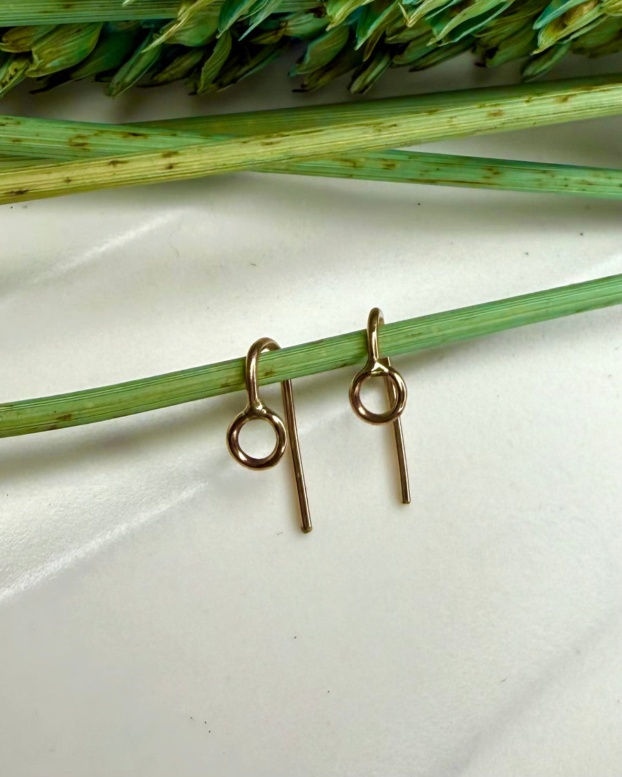 14K Gold Circle Dangles - MARTINIJewels