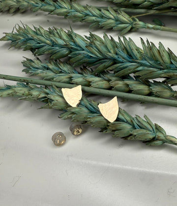 14K Gold Shield Post Earrings - MARTINIJewels