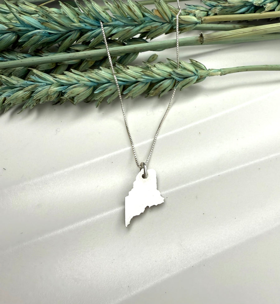 Maine State Charm in Recycled Sterling Silver - MARTINIJewels