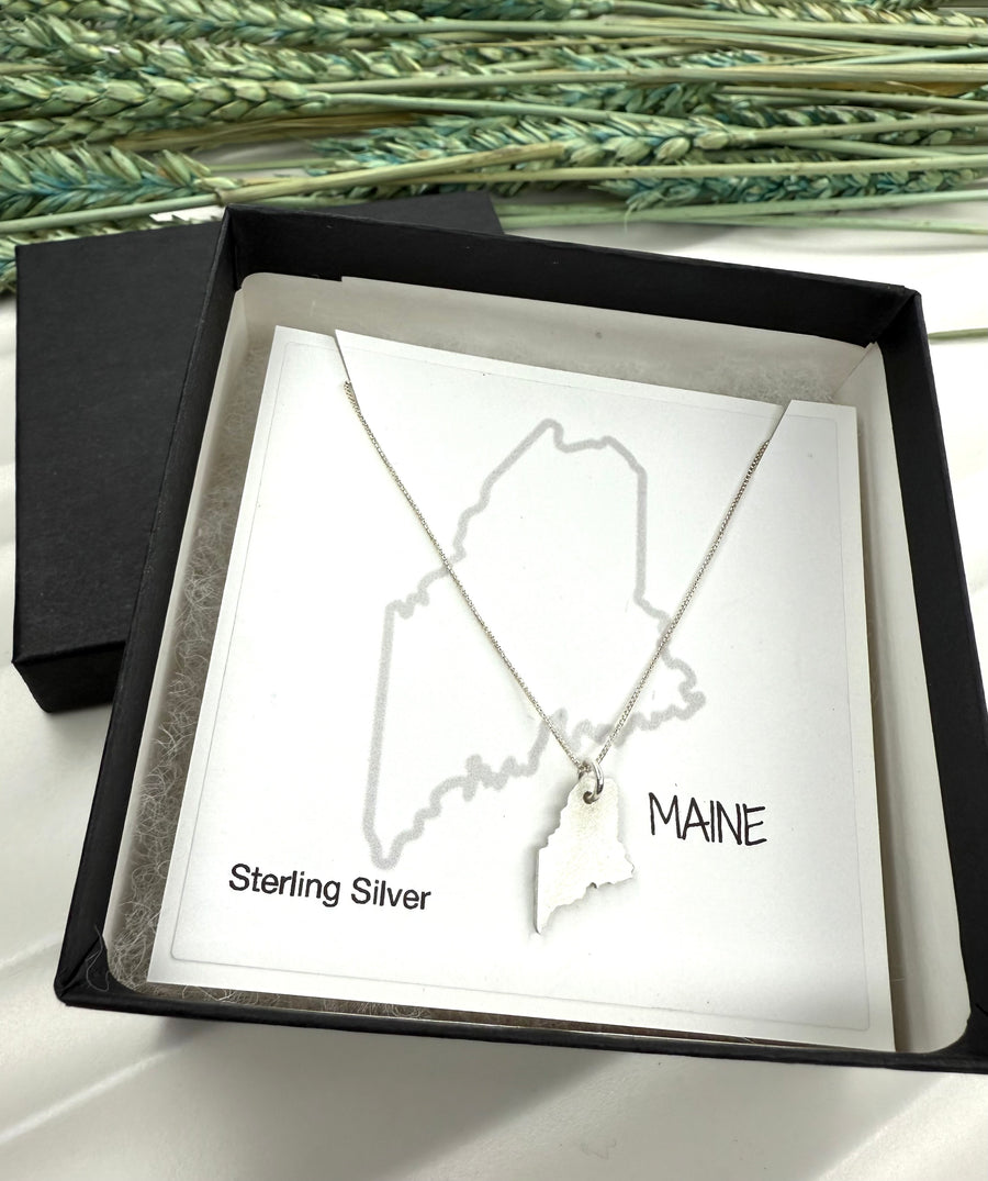 Maine State Charm in Recycled Sterling Silver - MARTINIJewels