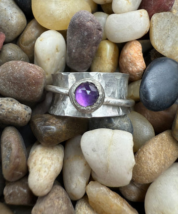 One of a Kind - Amethyst Spinning Ring Size 8.5 - MARTINIJewels