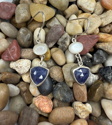 One of a Kind - Moonstone and Iolite Earrings - MARTINIJewels