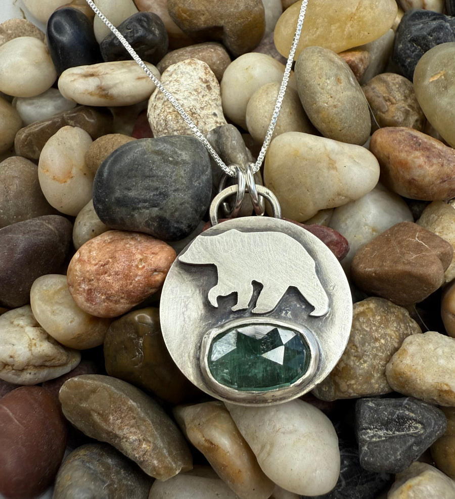 One of a Kind - Mama Bear Green Kyanite Pendant - MARTINIJewels