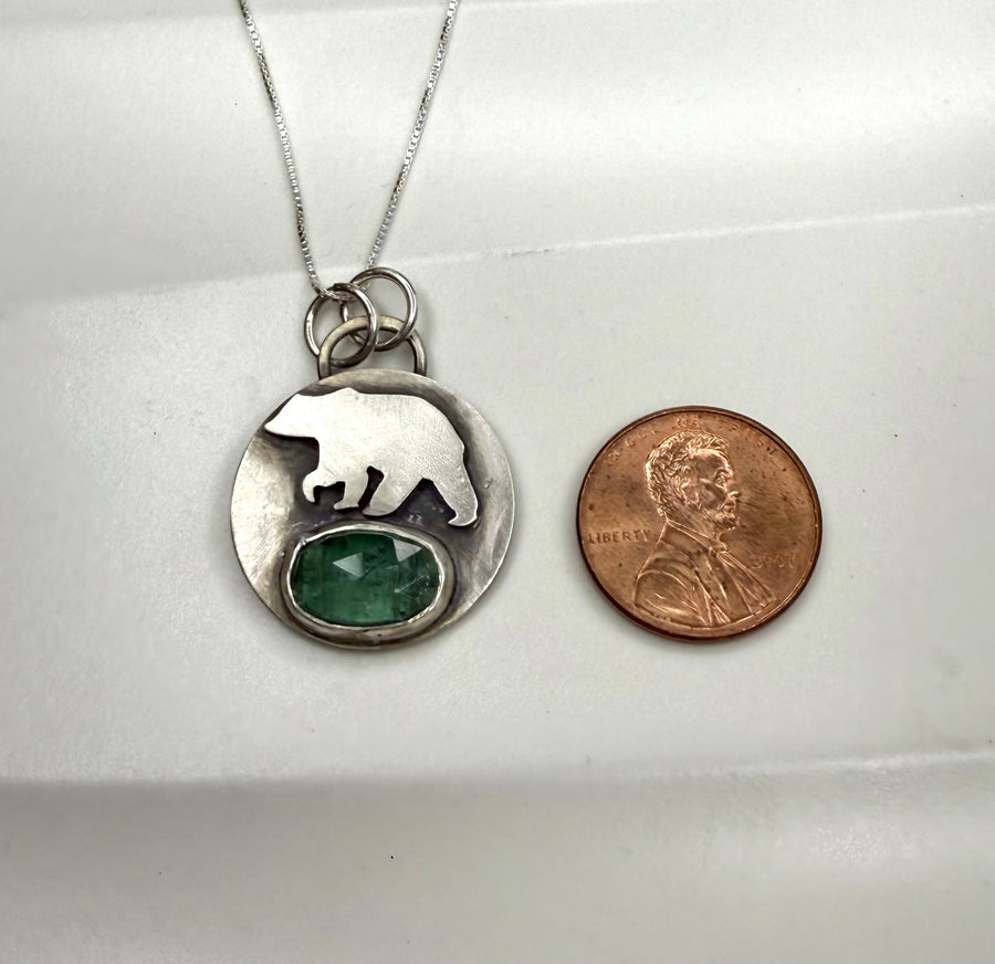 One of a Kind - Mama Bear Green Kyanite Pendant - MARTINIJewels