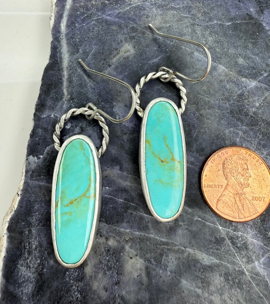 One of a Kind - Kingman Turquoise Earrings - MARTINIJewels