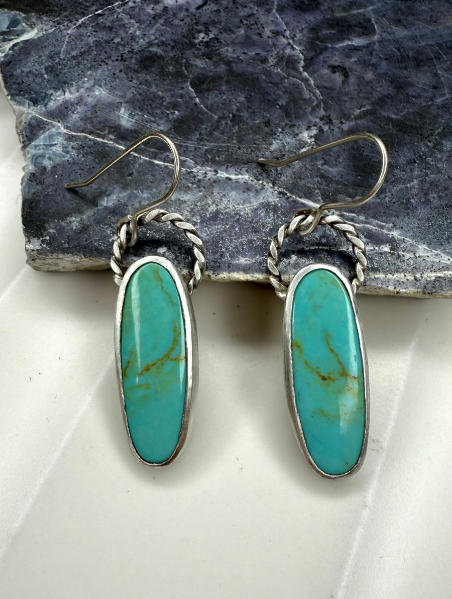 One of a Kind - Kingman Turquoise Earrings - MARTINIJewels