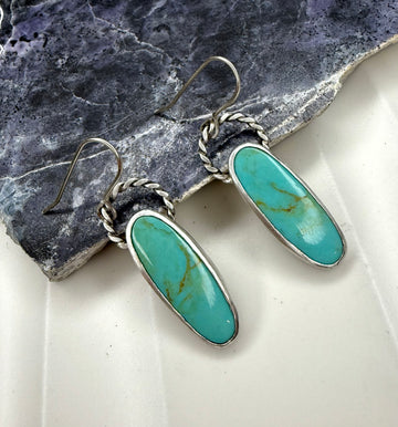 One of a Kind - Kingman Turquoise Earrings - MARTINIJewels