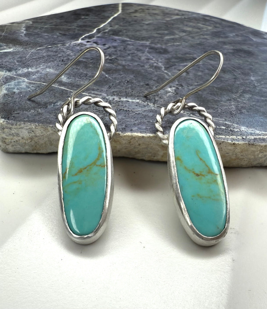 One of a Kind - Kingman Turquoise Earrings - MARTINIJewels