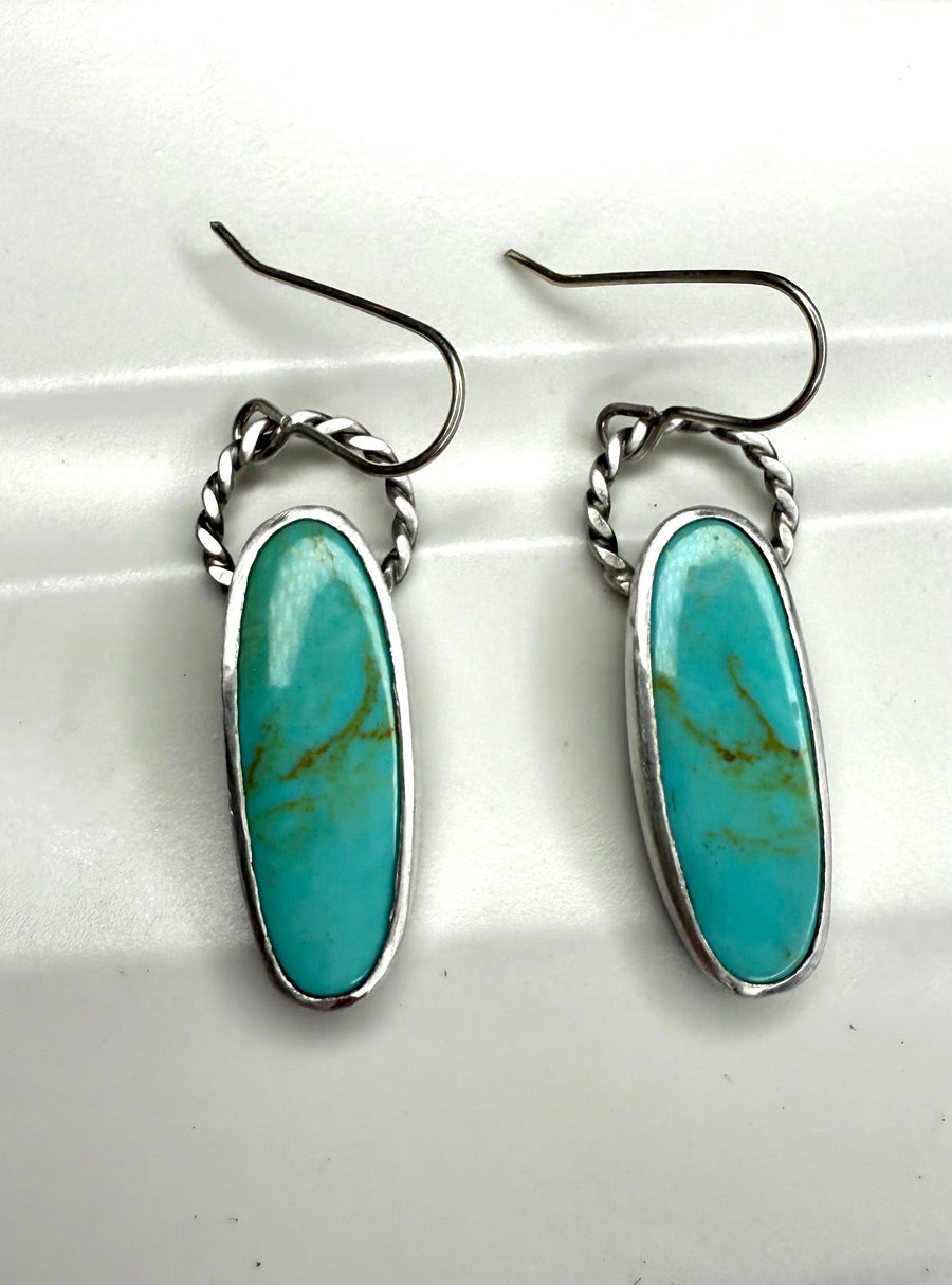 One of a Kind - Kingman Turquoise Earrings - MARTINIJewels