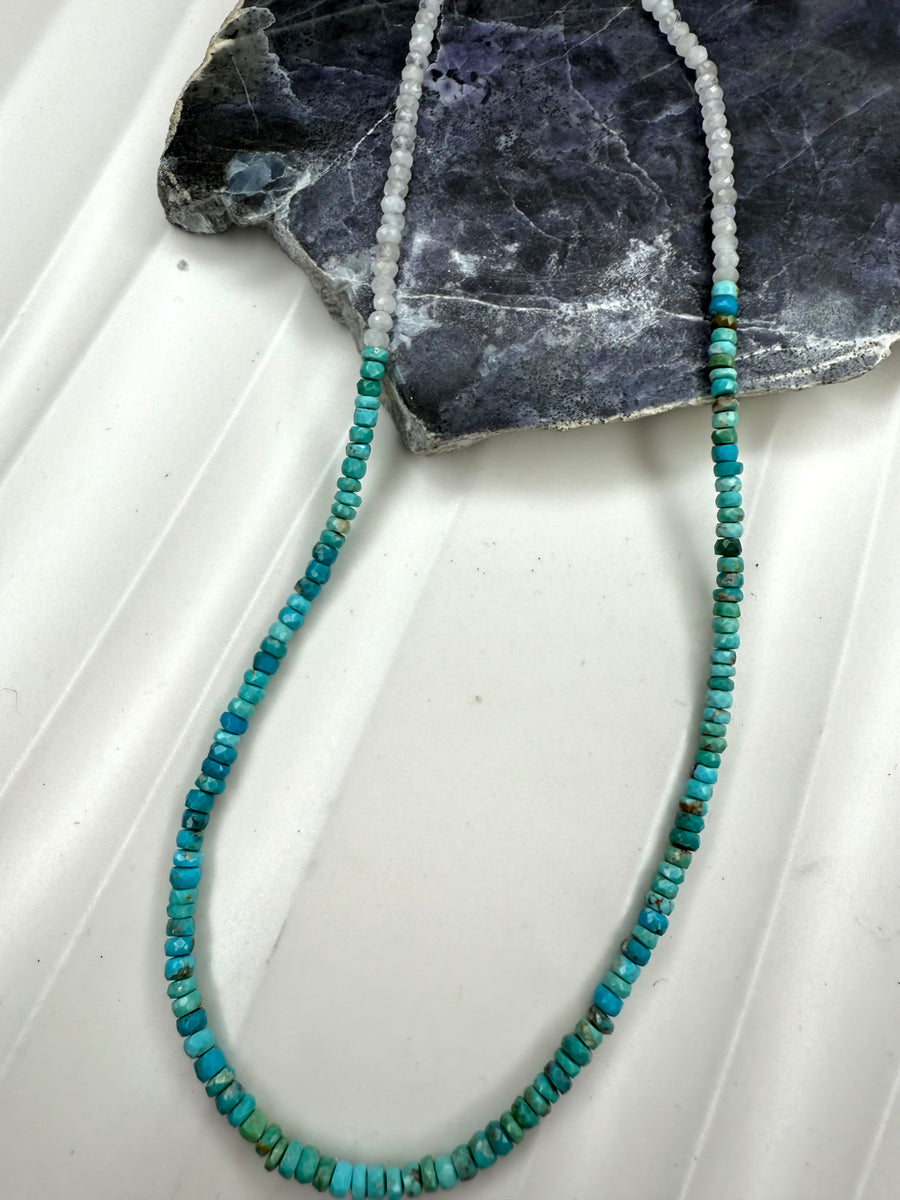Sleeping Beauty Turquoise and Moonstone Necklace - MARTINIJewels