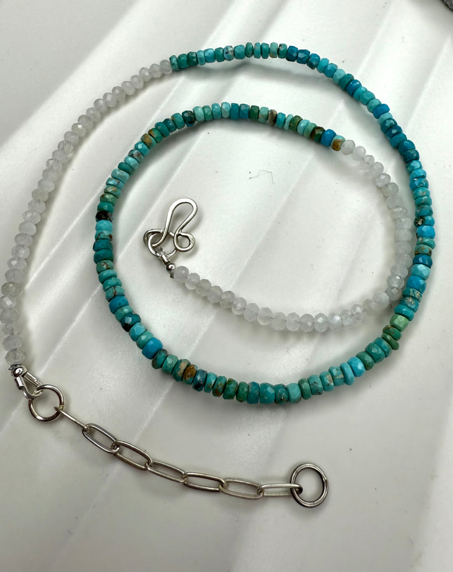 Sleeping Beauty Turquoise and Moonstone Necklace - MARTINIJewels