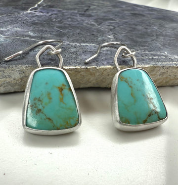 Kingman Turquoise Trapezoid Earrings - MARTINIJewels